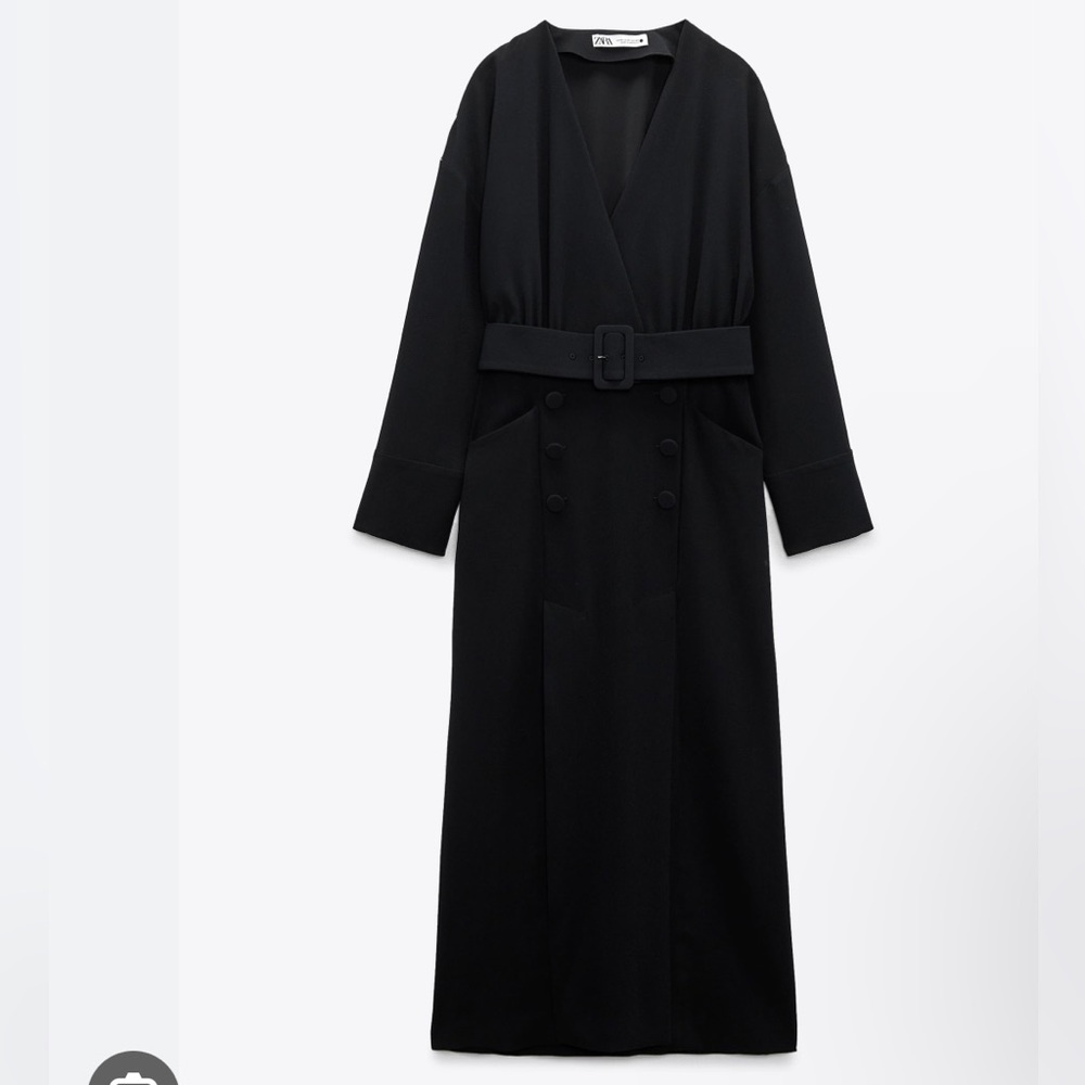 Zara Dresses Zara Wrap V-Neck Long Sleeve Belted Mid - Picture 3 of 10